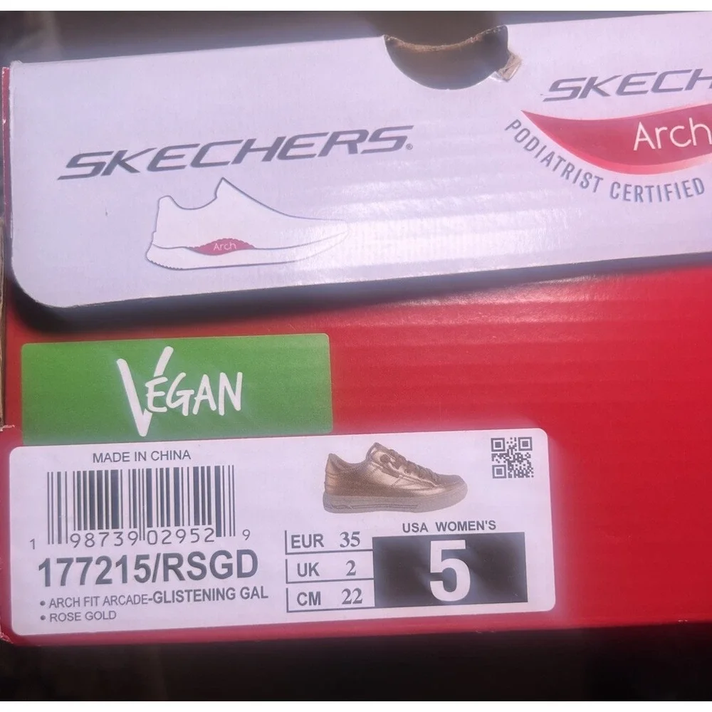 Skechers‎ Street Womens Arch FIT Arcade-Glistening GAL RSGD 5 M US New with Box